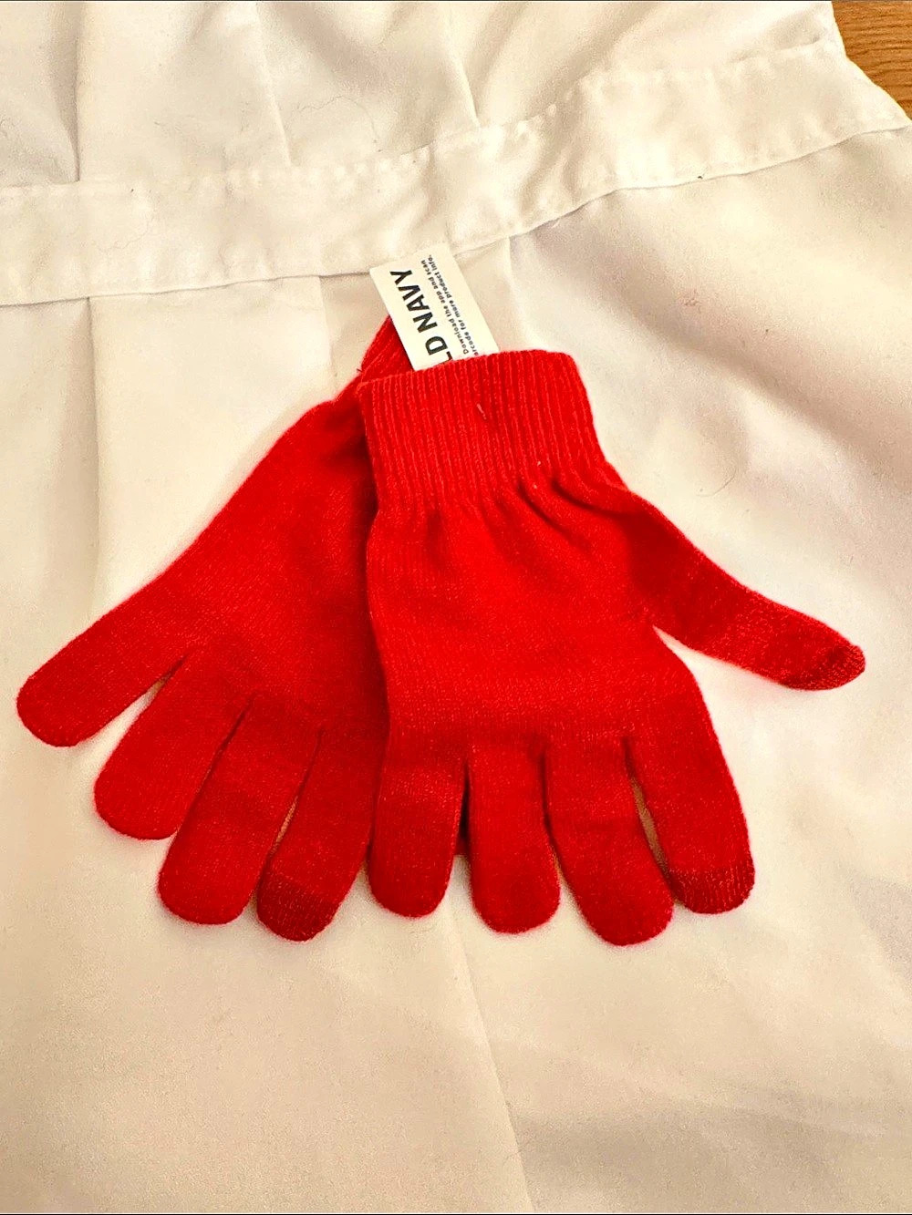Old Navy Red & White Knit Gloves